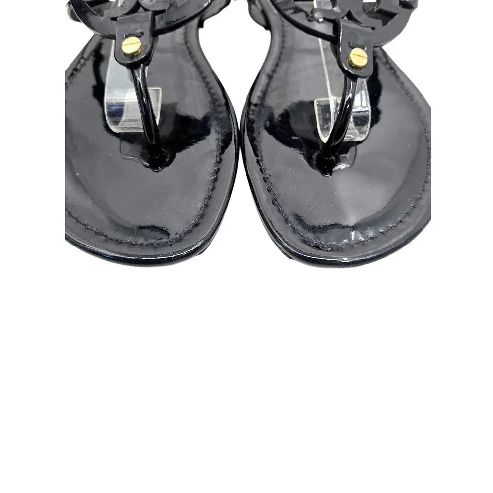 Tory Burch Sandals Women's 10.5 Miller Black Patent Thong